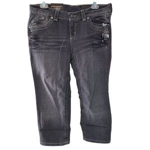 Project Womens 11 Black Denim Mid Rise Capri Cropped Jeans Pockets Casual NWT